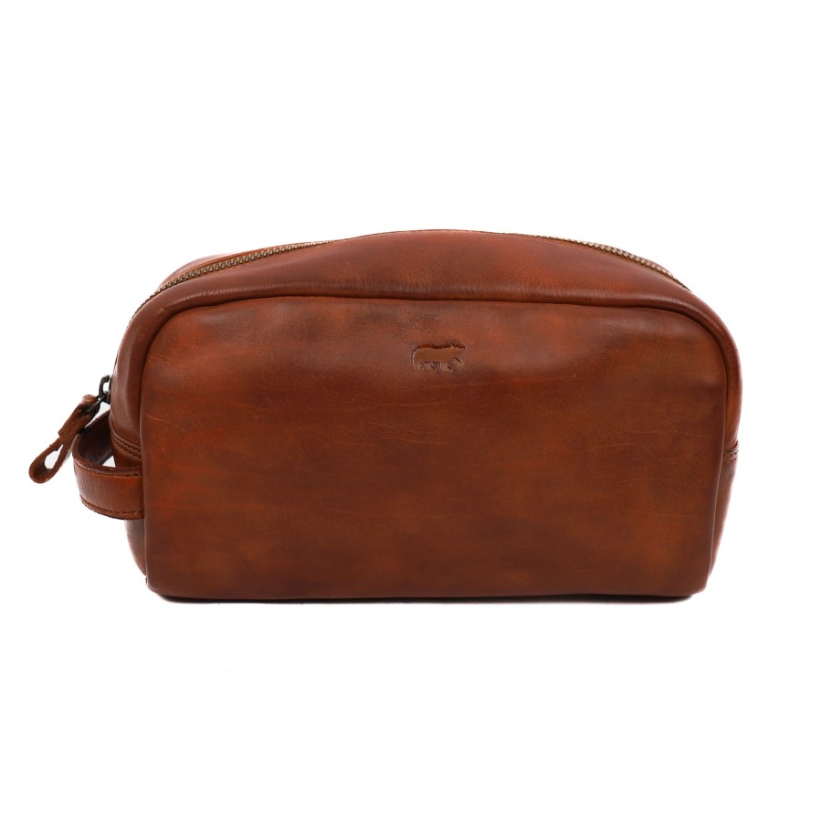 Bear Design Reisaccessoires | Toilettas 'Cees' Cognac