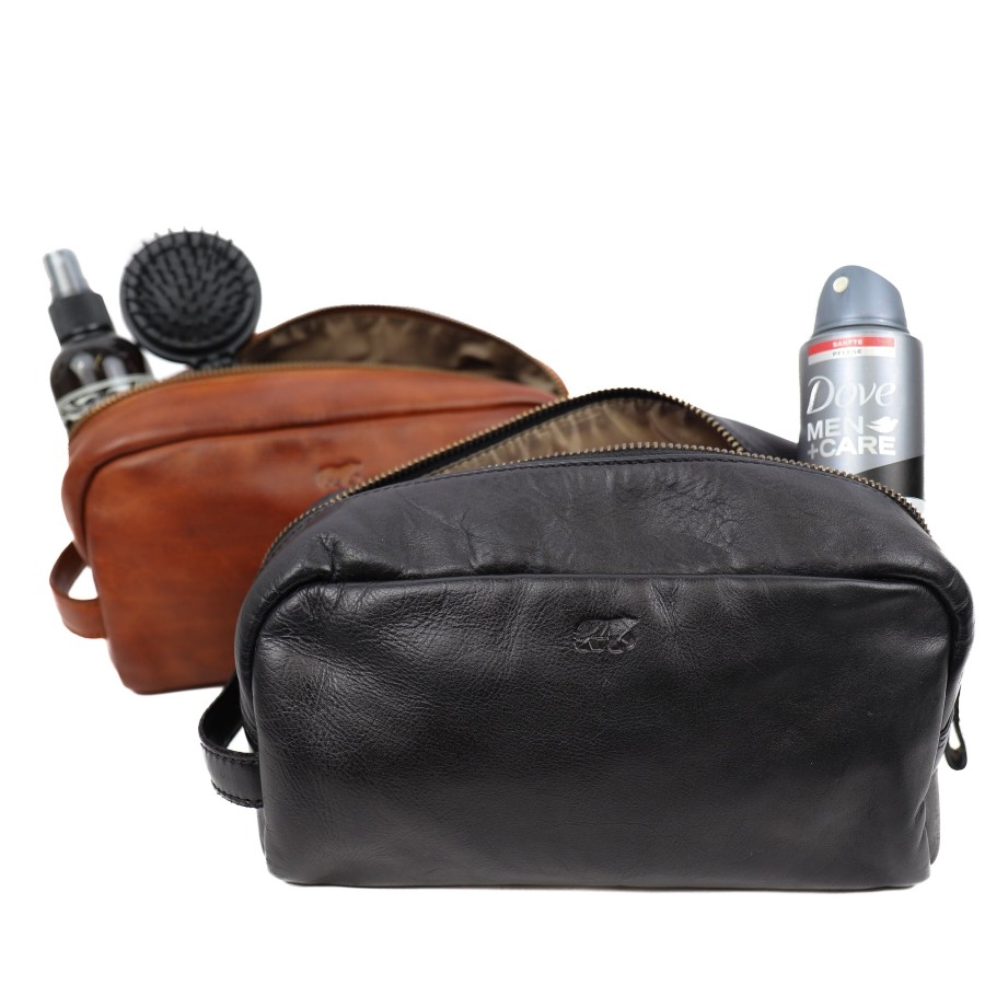 Bear Design Reisaccessoires | Toilettas 'Cees' Cognac