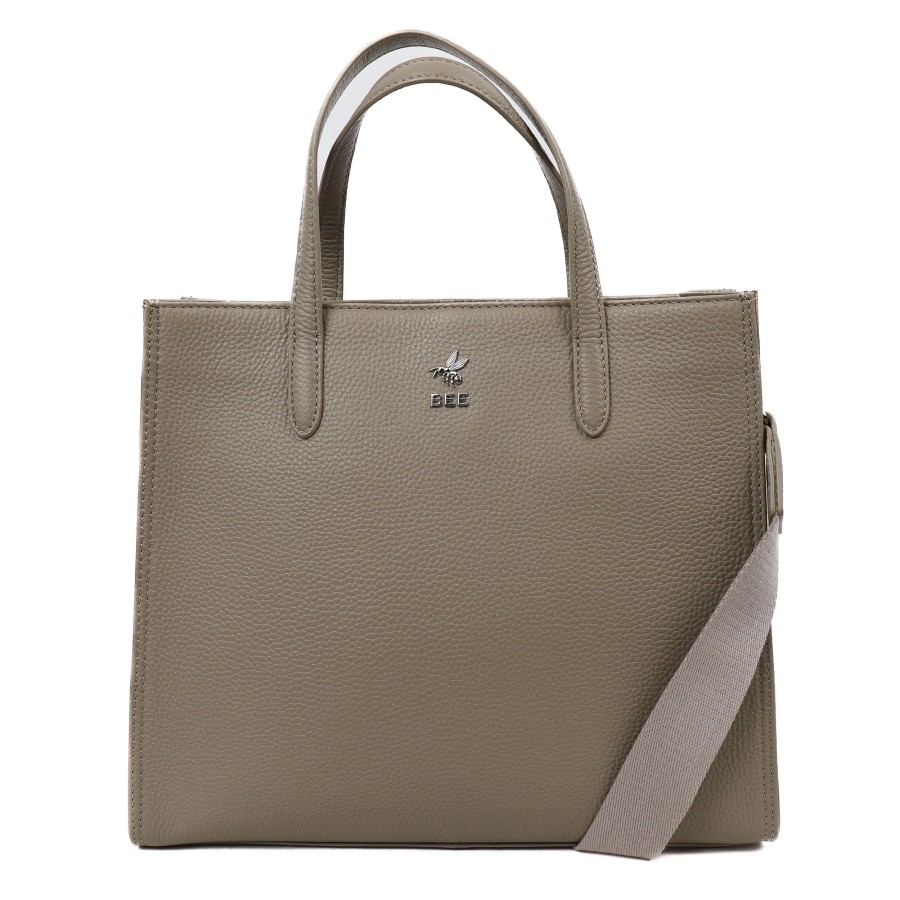 BEE Middelmaat Handtassen | Hand-/Schoudertas 'Charlotte' Silver Mink