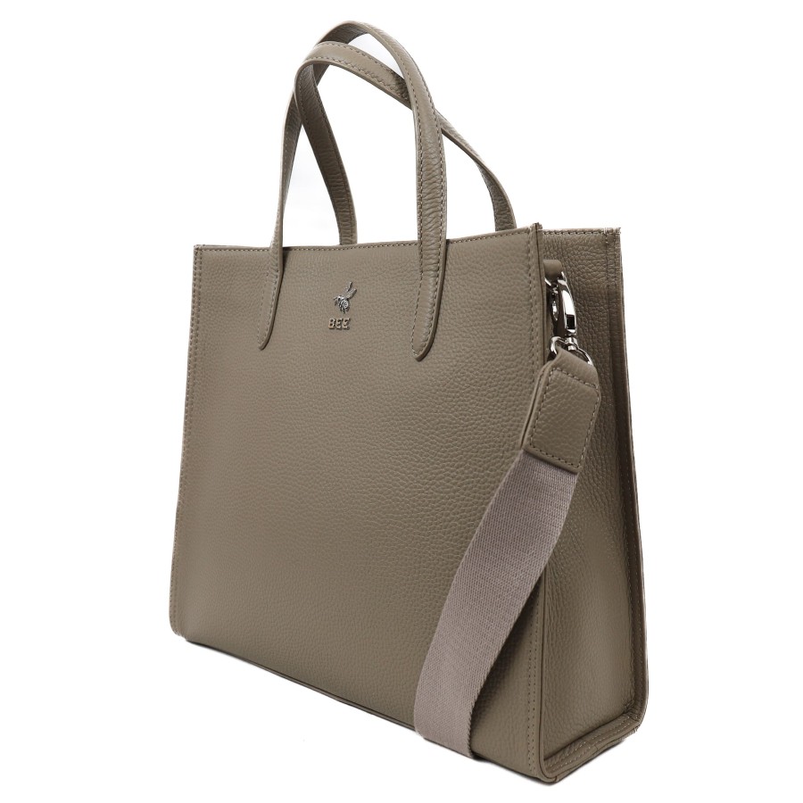 BEE Middelmaat Handtassen | Hand-/Schoudertas 'Charlotte' Silver Mink