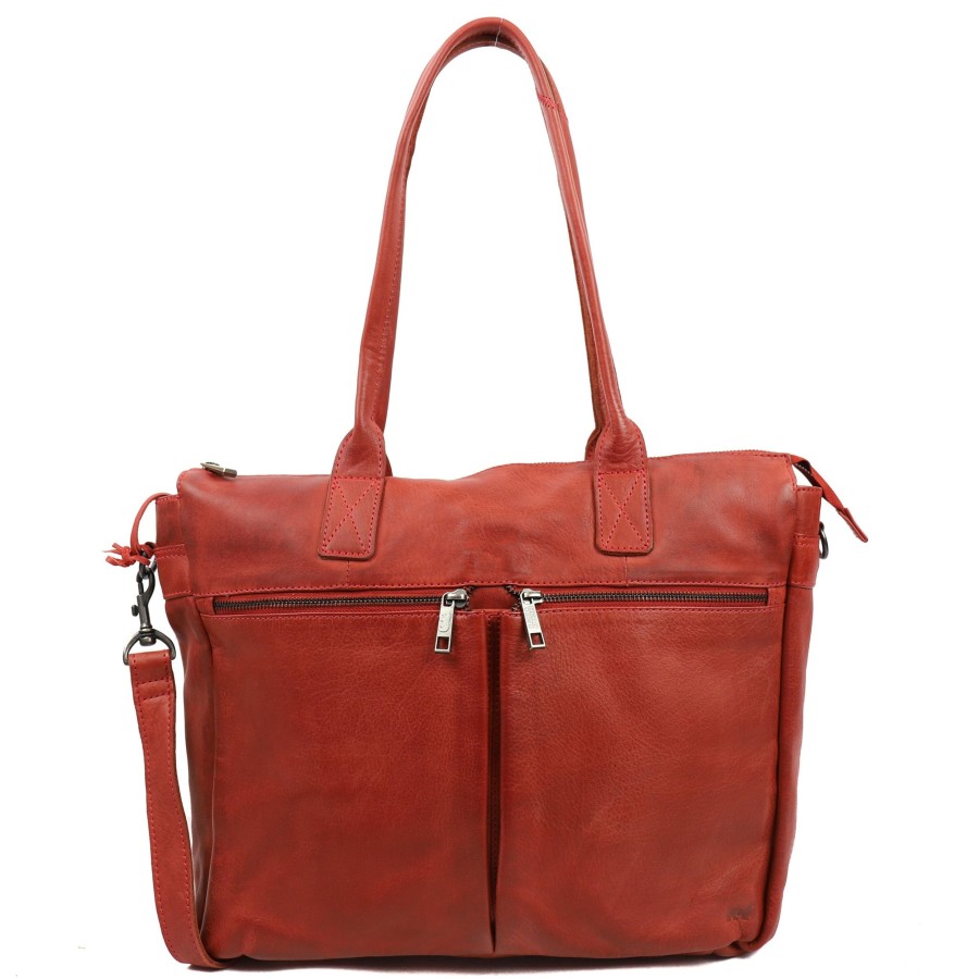 Bear Design Laptoptassen T/M 15,6 Inch | Hand-/Schoudertas 'Binni' Rood