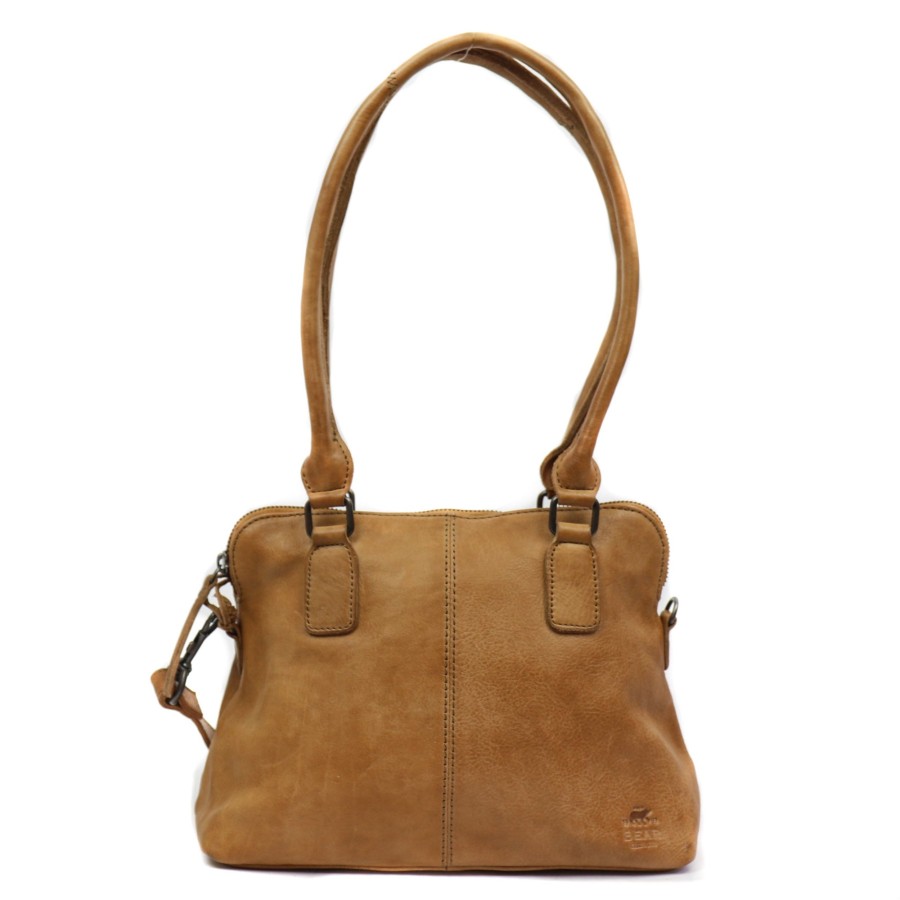 Bear Design Kleine Handtassen | Hand-/Schoudertasje 'Petra' Taupe