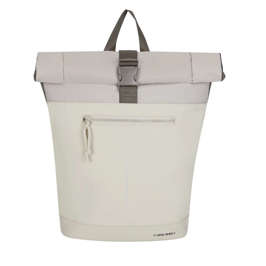 New Rebels Laptoptassen T/M 15,6 Inch | Waterafstotende Rugzak 'Mart' 16L Beige/Beige