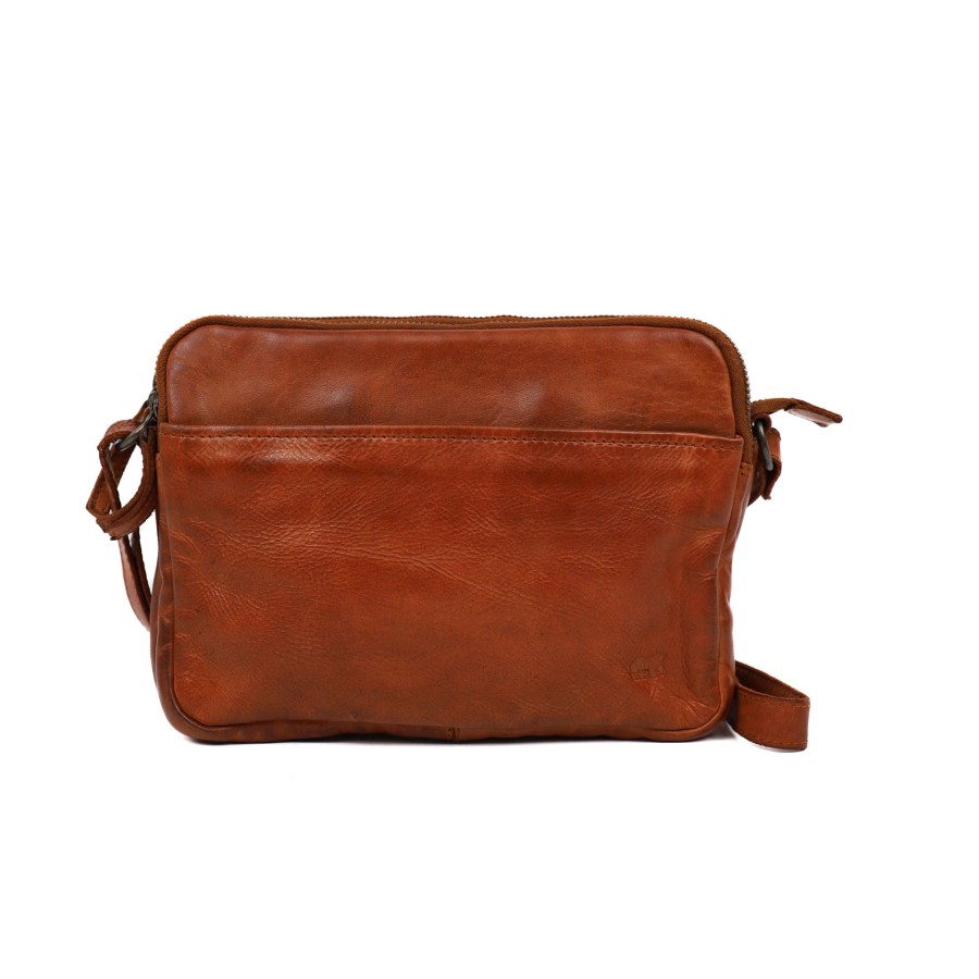 Bear Design Crossbody Tassen | Schoudertasje 'Vieve' Cognac
