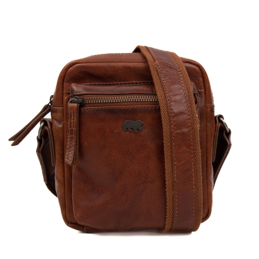 Bear Design Crossbody Tassen | Schoudertasje 'Harry' Cognac - Ad 43289