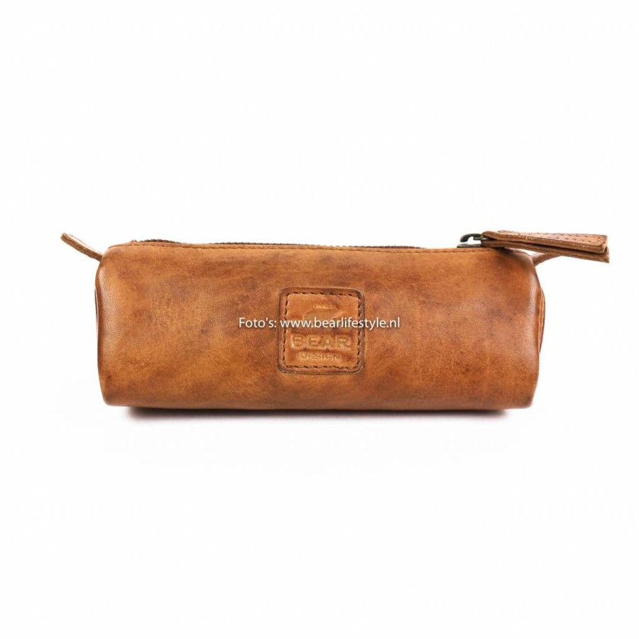 Bear Design Sleuteletuis & Klein Lederwaren | Pennenetui 'Tito' Cl 6258 Cognac