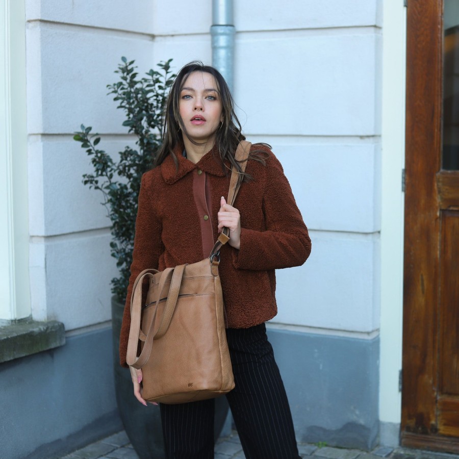 Bear Design Grote Shoppers | Hand-/Schoudertas 'Loesie' Taupe