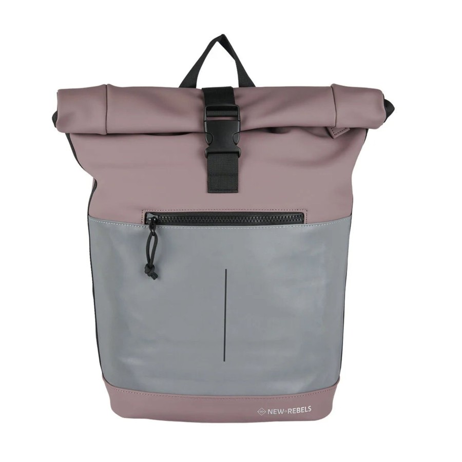 New Rebels Laptoptassen T/M 15,6 Inch | Waterafstotende Rugzak 'Mart' 16L Paars/Reflectief