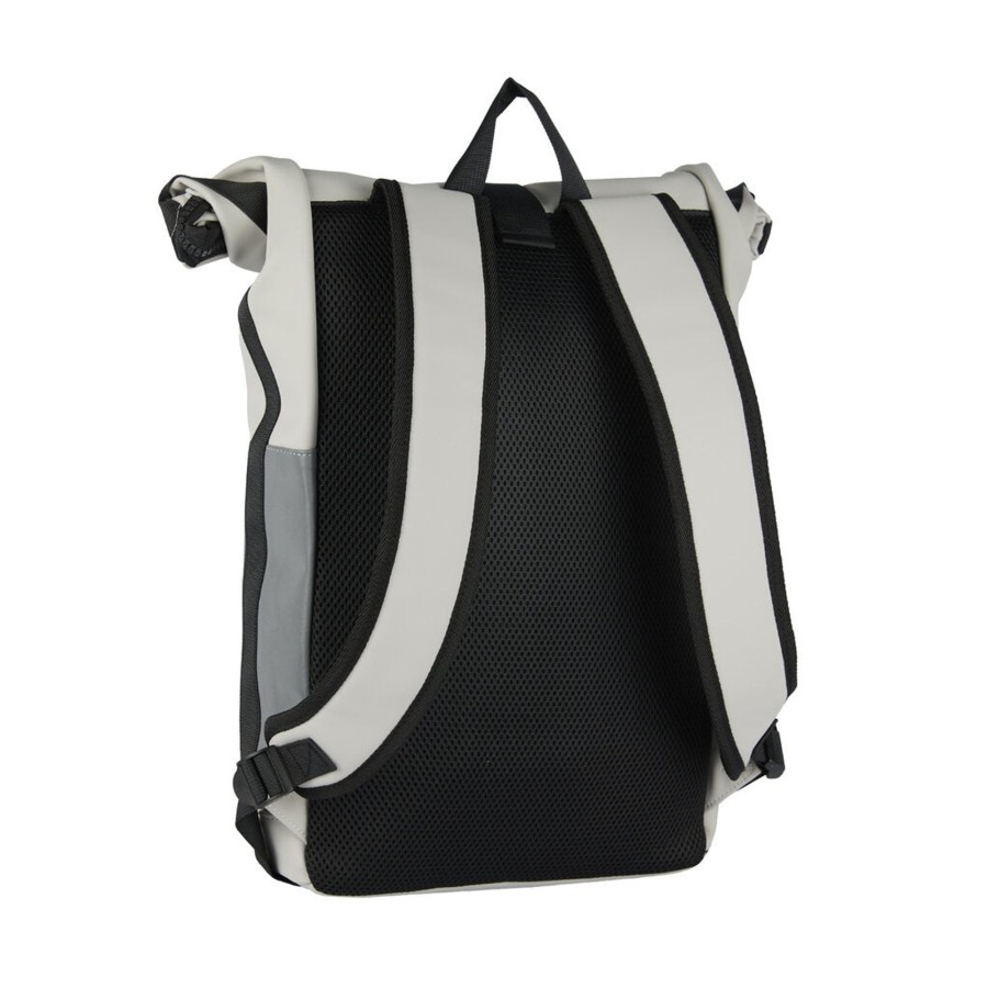 New Rebels Laptoptassen T/M 15,6 Inch | Waterafstotende Rugzak 'Mart' 16L Lichtgrijs/Reflectief