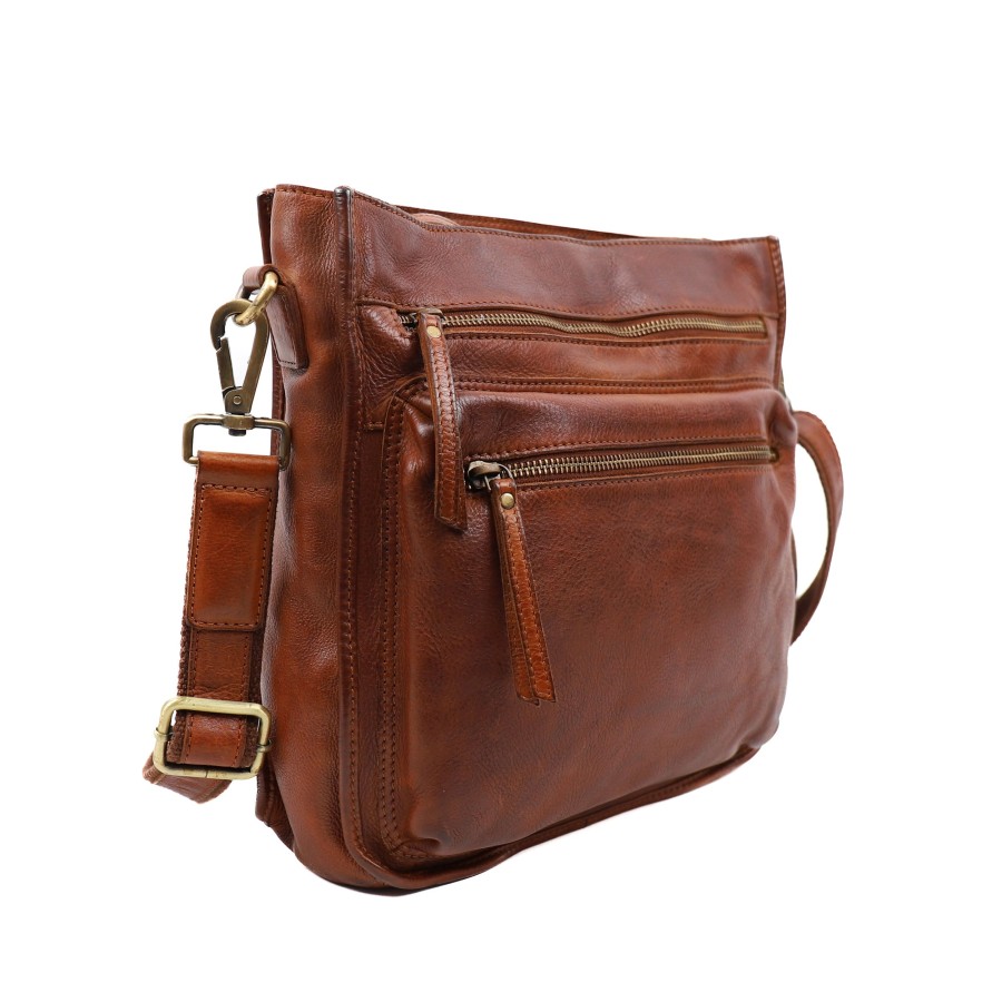 Bear Design Middelmaat Schoudertassen | Schoudertas 'Stephanie' L Cognac