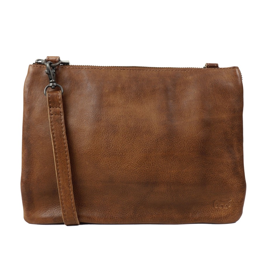 Bear Design Kleine Schoudertassen | Portemonneetas 'Uma' Xl Cp 1268 Cognac