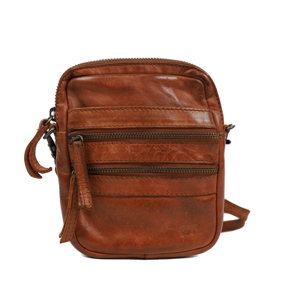 Bear Design Crossbody Tassen | Schoudertasje 'Vikas' Cl 3701 Cognac