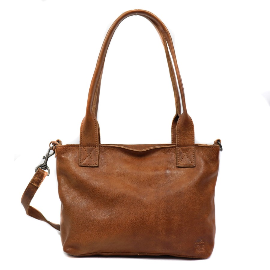 Bear Design Middelmaat Handtassen | Hand-/Schoudertas 'Katya' Cognac