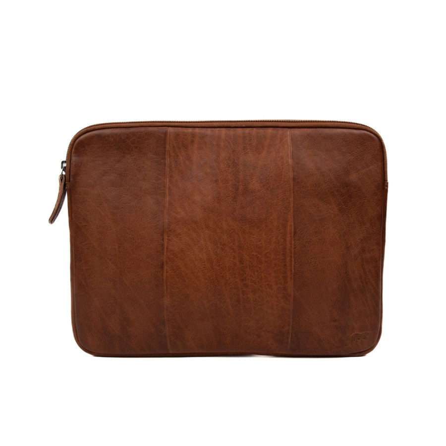 Bear Design Sleuteletuis & Klein Lederwaren | Laptop Sleeve 'Marty' M Cognac - Cp 2078