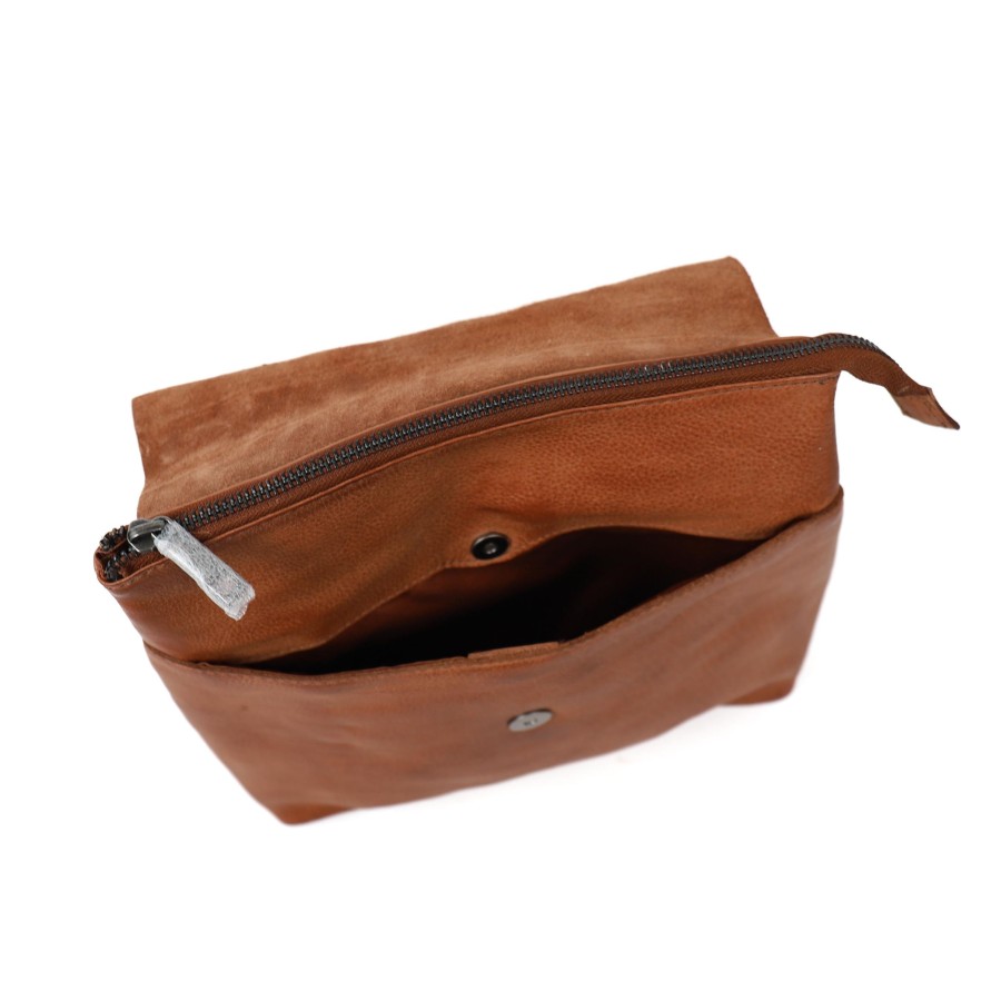Bear Design Middelmaat Rugzakken | Rugzak/Schoudertas 'Jesse' Cognac