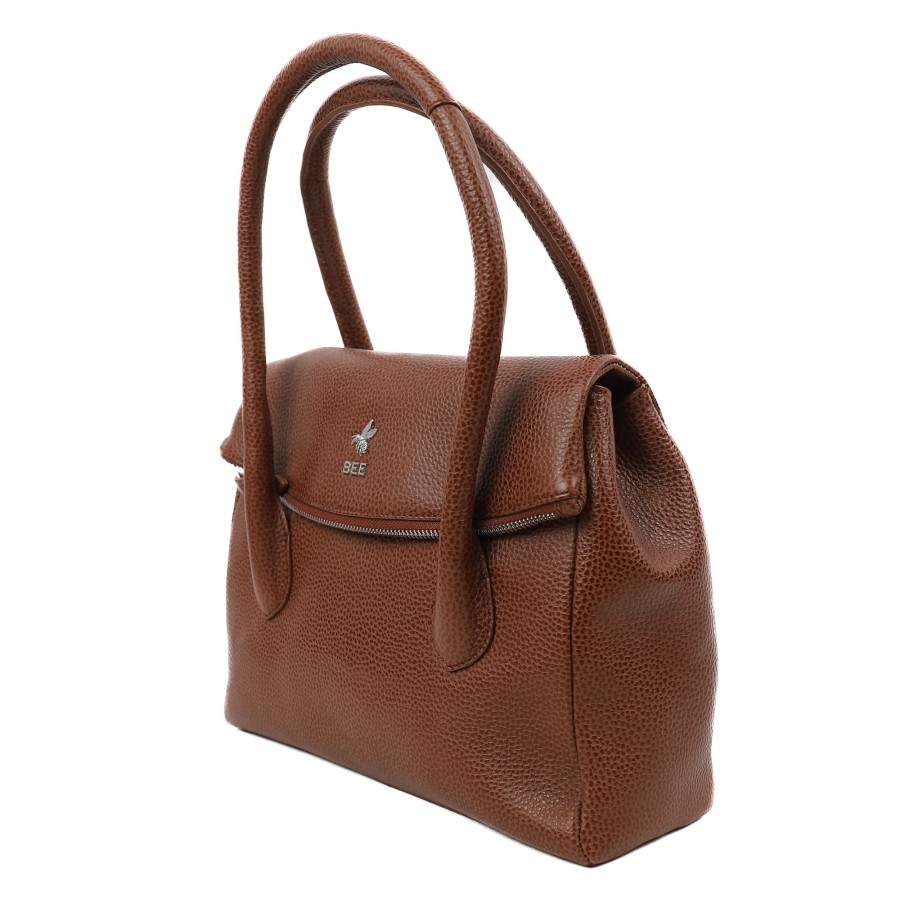 BEE Middelmaat Handtassen | Handtas 'Phoebe' Tipping Tan