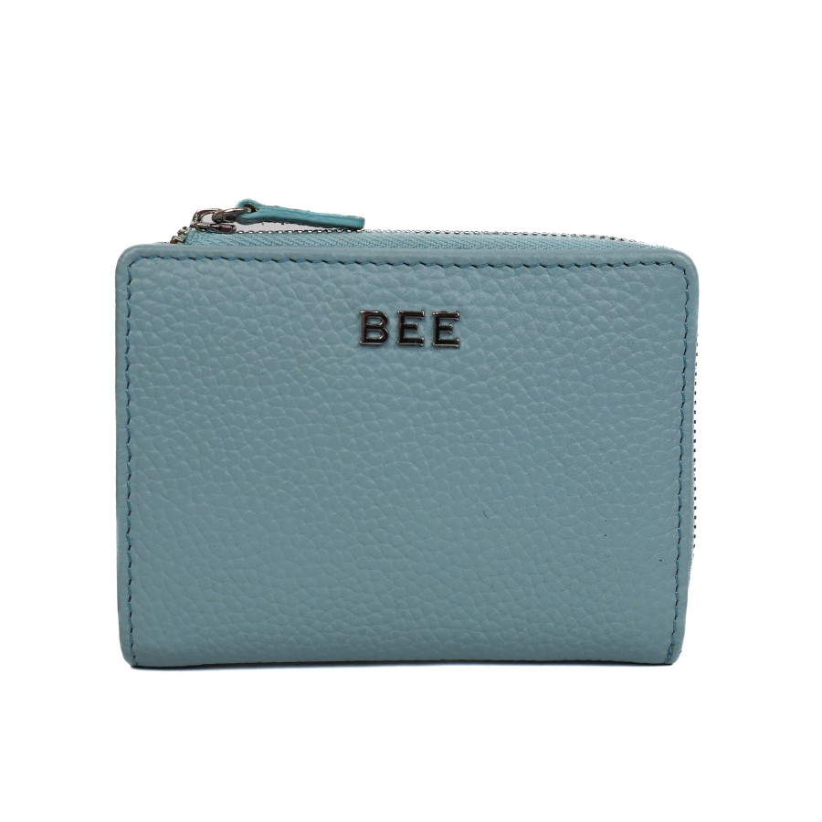 BEE Middelmaat Portemonnees | Ritsportemonnee 'Vida' Skyblue