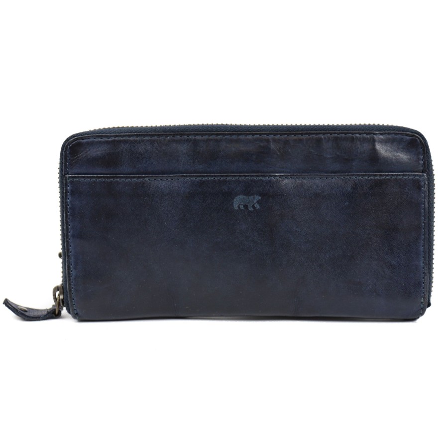 Bear Design Grote Portemonnees | Ritsportemonnee 'Sofie' Cl 15882 Donkerblauw