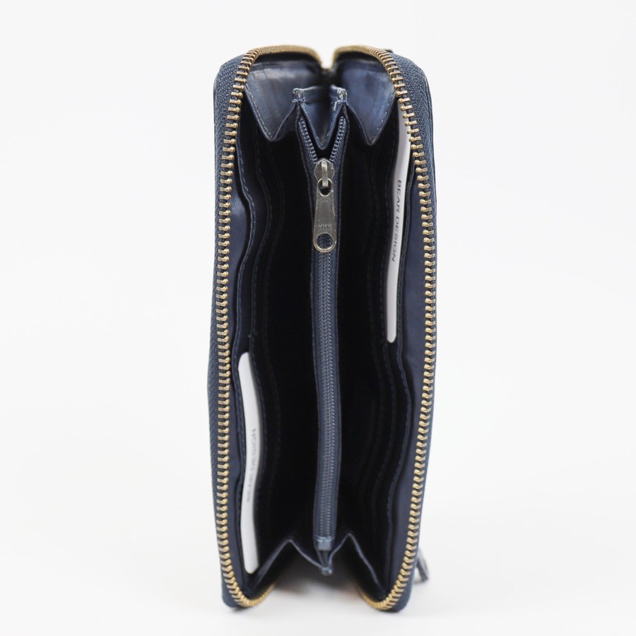 Bear Design Grote Portemonnees | Ritsportemonnee 'Sofie' Cl 15882 Donkerblauw