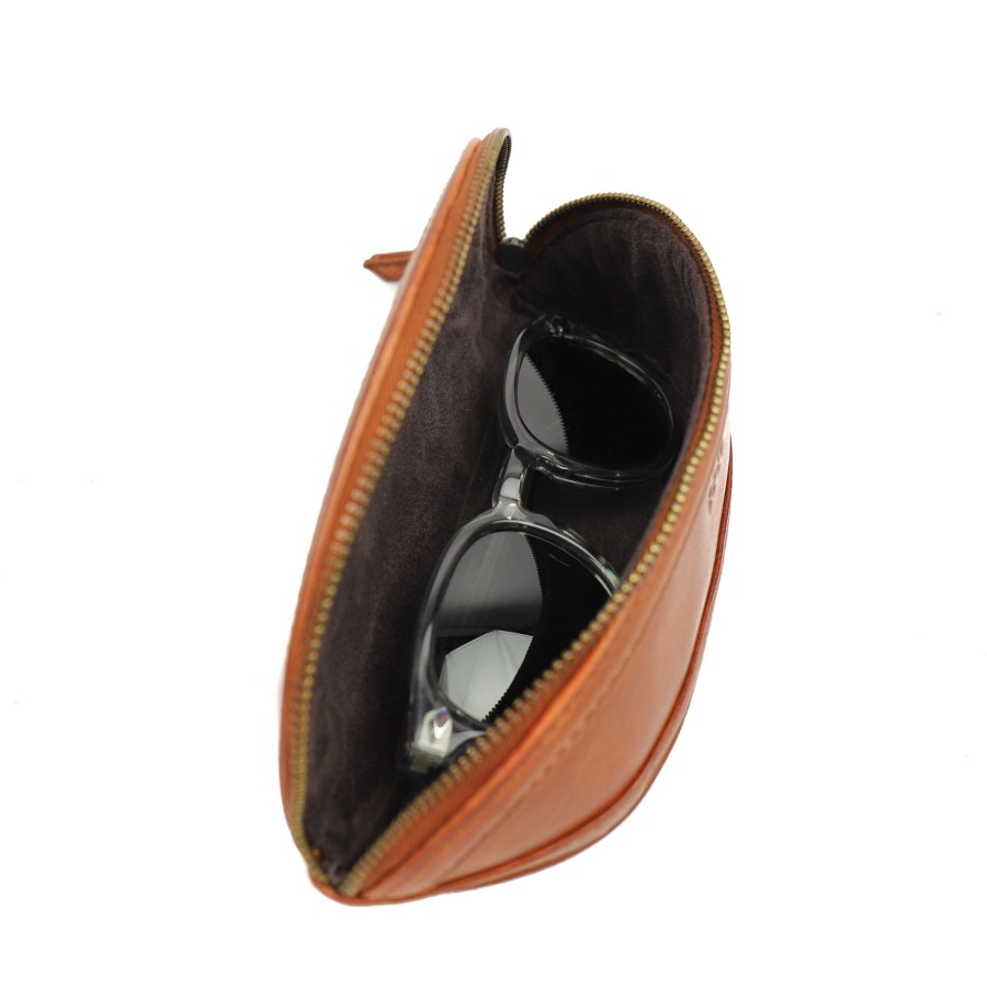 Bear Design Sleuteletuis & Klein Lederwaren | Brillenkoker 'Frits' L Cognac