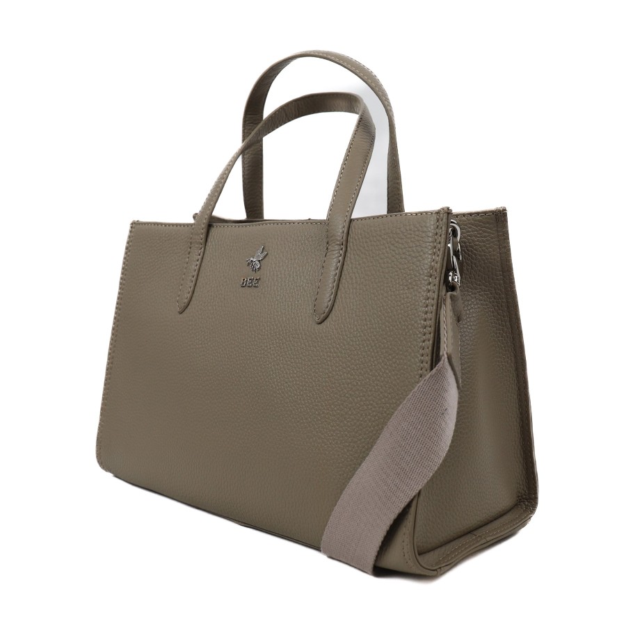 BEE Middelmaat Handtassen | Hand-/Schoudertasje 'Emily' Silver Mink