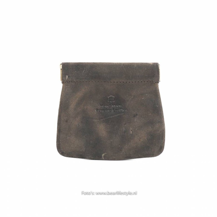 Bear Design Sleuteletuis & Klein Lederwaren | Knijpportemonnee 'Anna' Hd 8536 Bruin