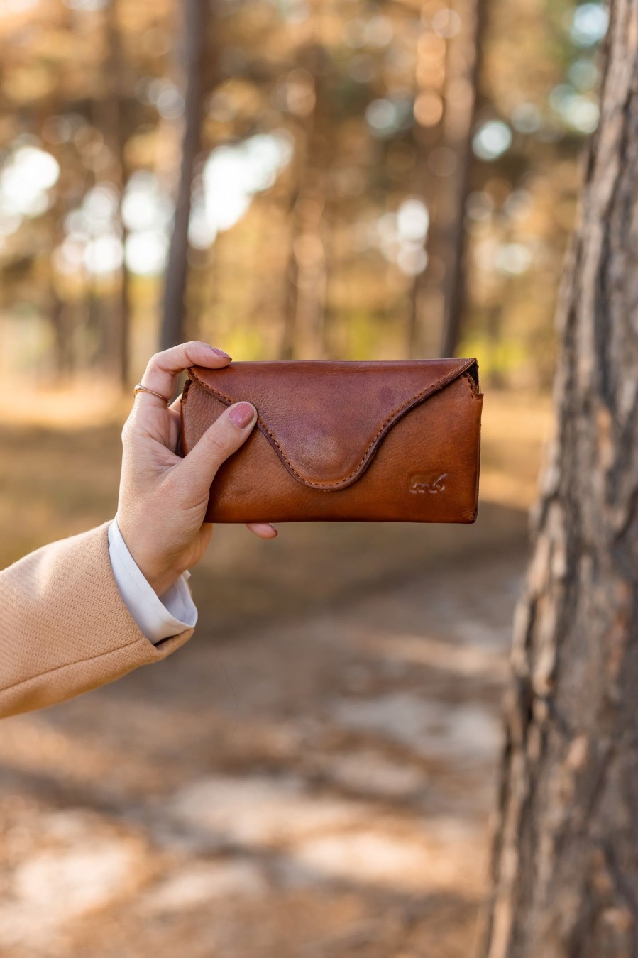 Bear Design Sleuteletuis & Klein Lederwaren | Brillenkoker 'Oscar' Cognac