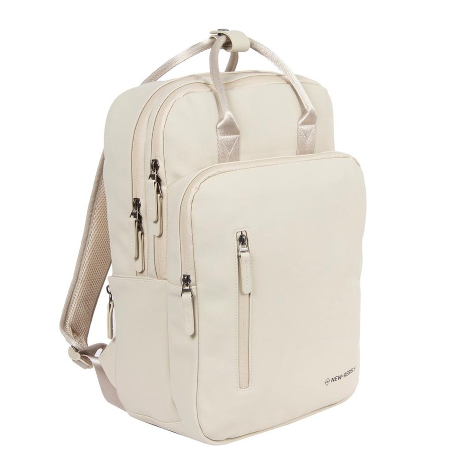 New Rebels Laptoptassen T/M 15,6 Inch | Rugzak 'Milwaukee' Beige