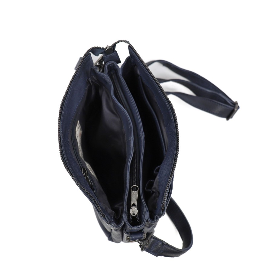Bear Design Middelmaat Schoudertassen | Schoudertas 'Natascha' Blauw Donkerblauw