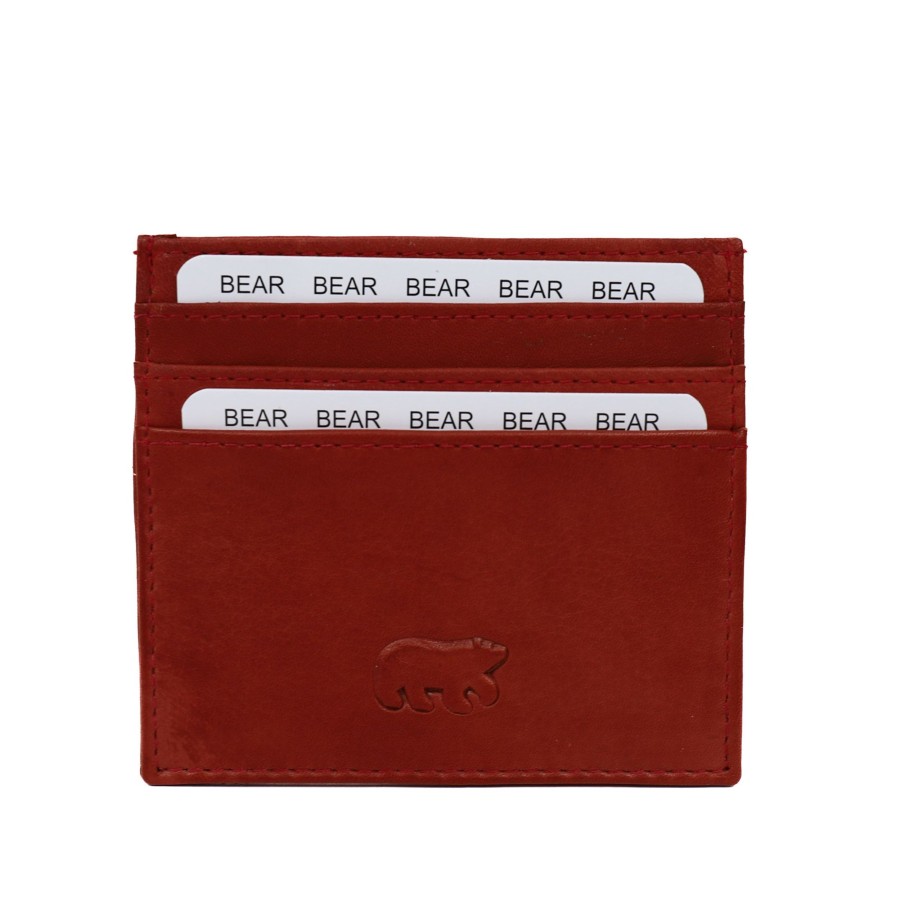 Bear Design Sleuteletuis & Klein Lederwaren | Pasjeshouder 'Maikel' Cp 5053 Rood