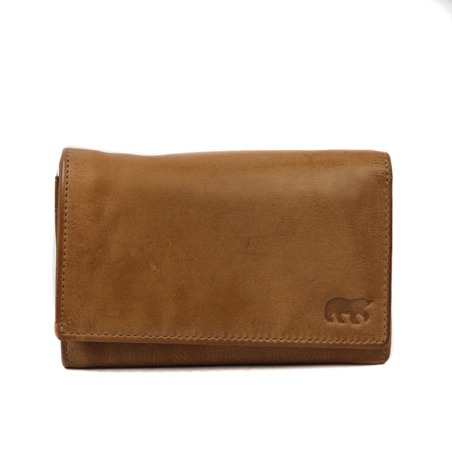 Bear Design Middelmaat Portemonnees | Overslag Portemonnee 'Sweety' Cp 5066 Taupe