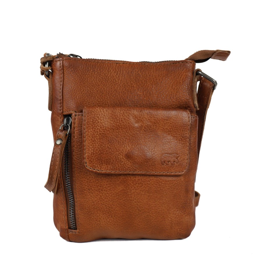 Bear Design Telefoontasjes | Schoudertasje 'Davide' Cp 2327 Cognac