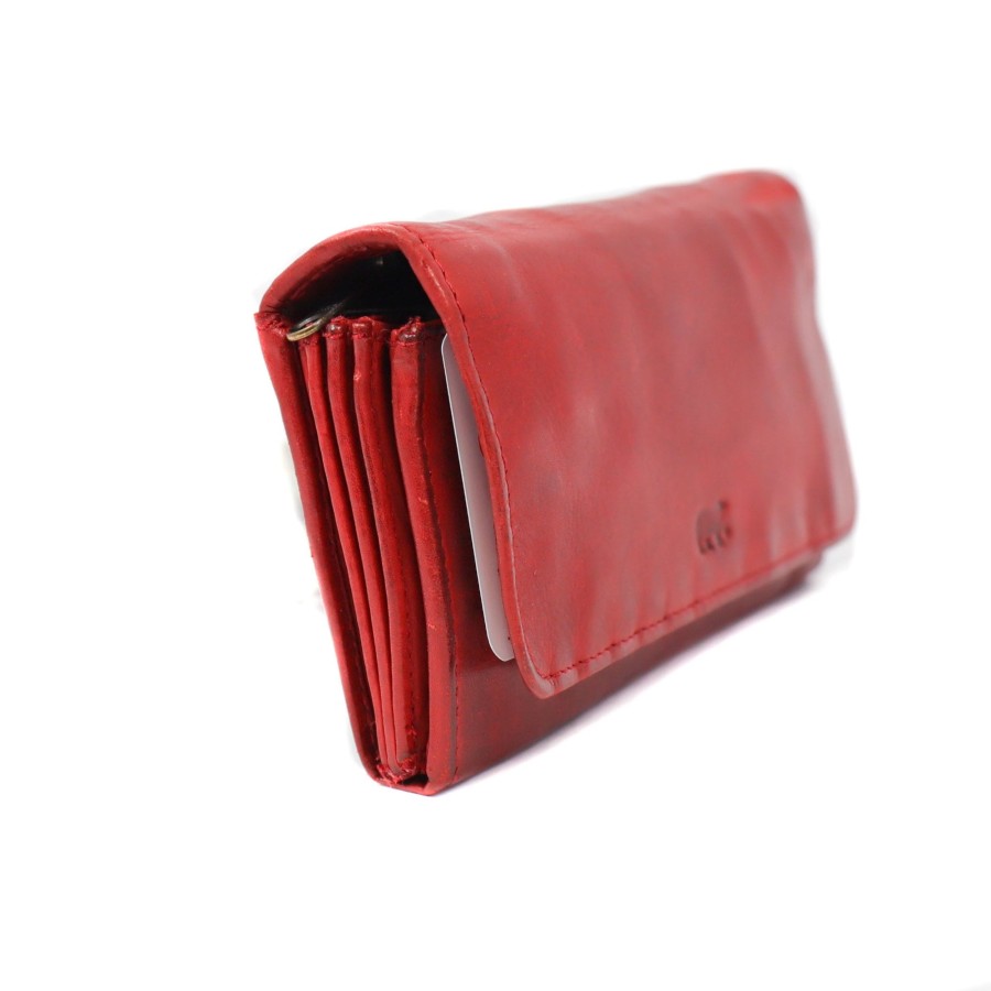 Bear Design Middelmaat Portemonnees | Overslag Portemonnee 'Noor' Cl 9918 Rood