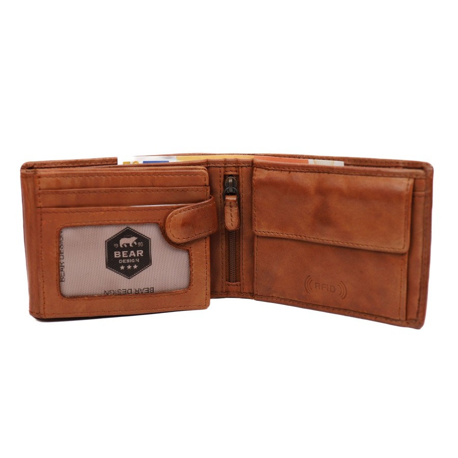 Bear Design Billfolds | Billfold 'Jan' Cognac