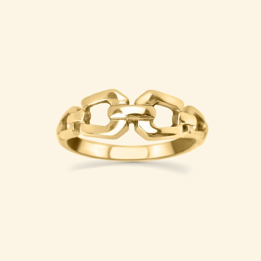 Josephina Jewelry Vintage Sieraden | Mikkie Vintage Chain Ring | 14K Goud | 16.7 Mm