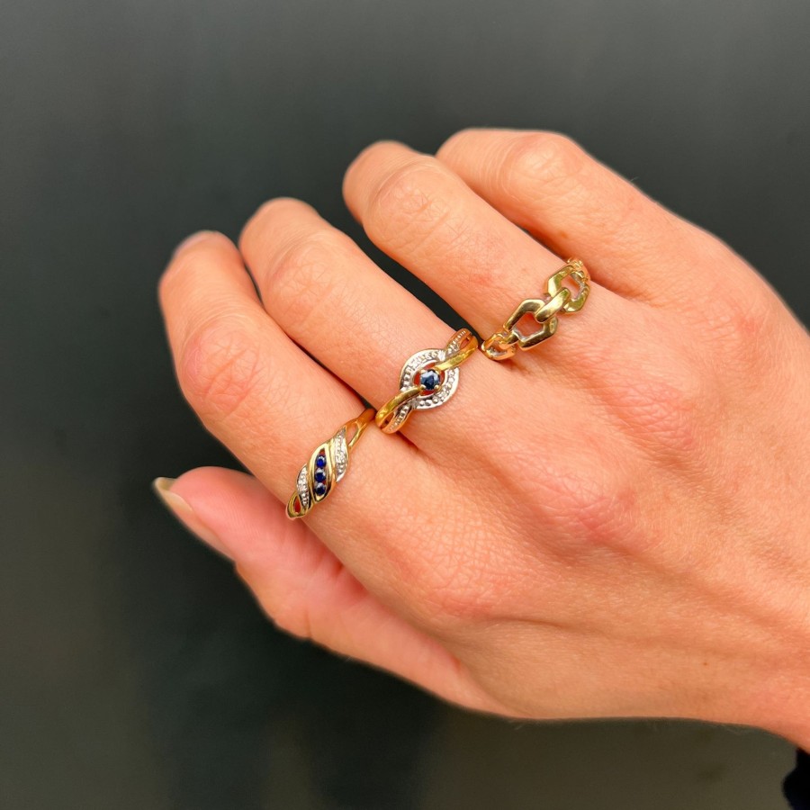Josephina Jewelry Vintage Sieraden | Mikkie Vintage Chain Ring | 14K Goud | 16.7 Mm