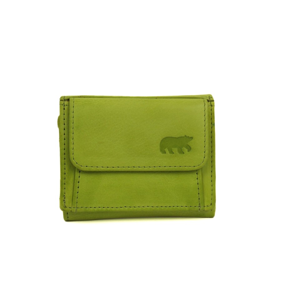 Bear Design Sleuteletuis & Klein Lederwaren | Portemonneetje 'Nana' Lime
