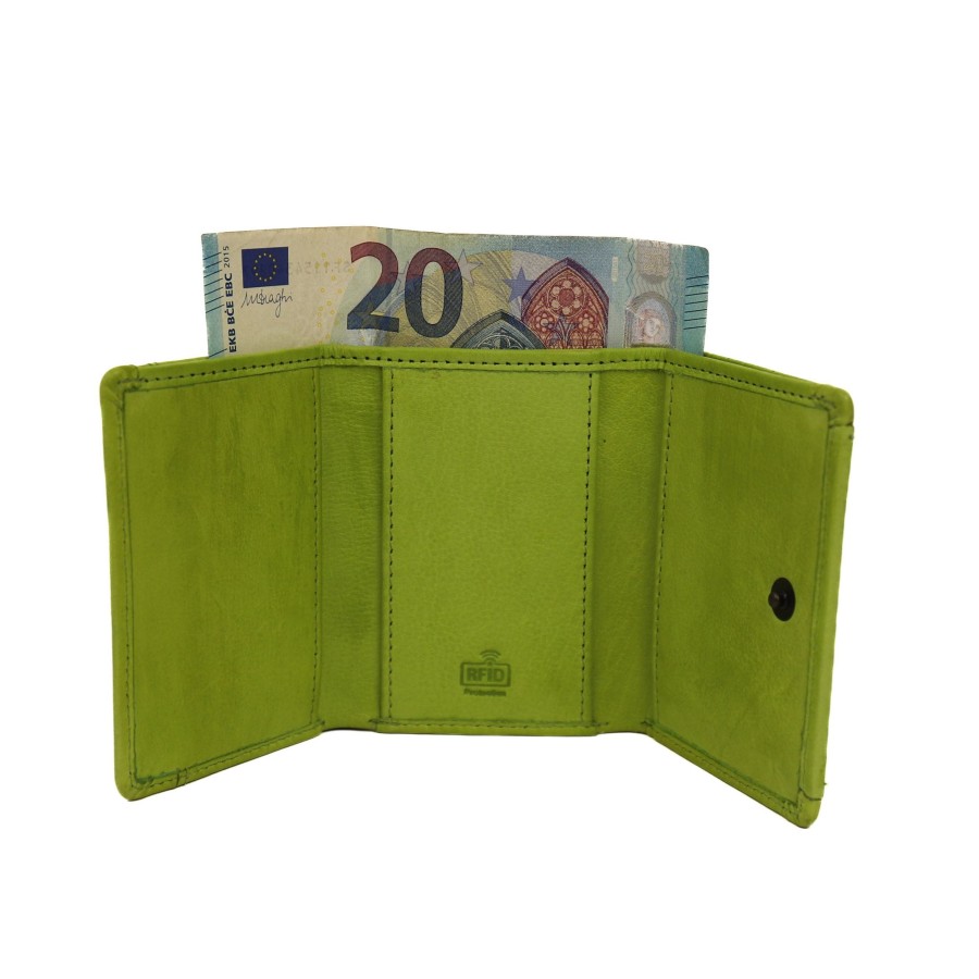 Bear Design Sleuteletuis & Klein Lederwaren | Portemonneetje 'Nana' Lime