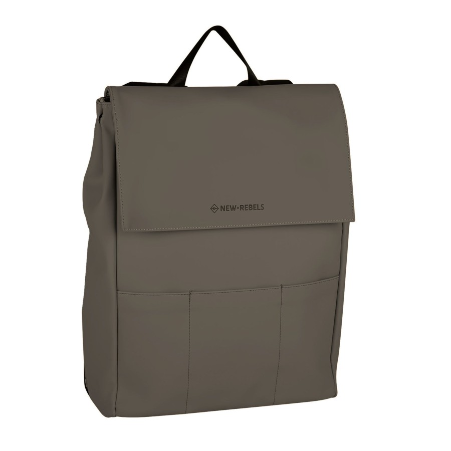 New Rebels Laptoptassen T/M 15,6 Inch | Rugzak 'Lincoln' 17L Taupe