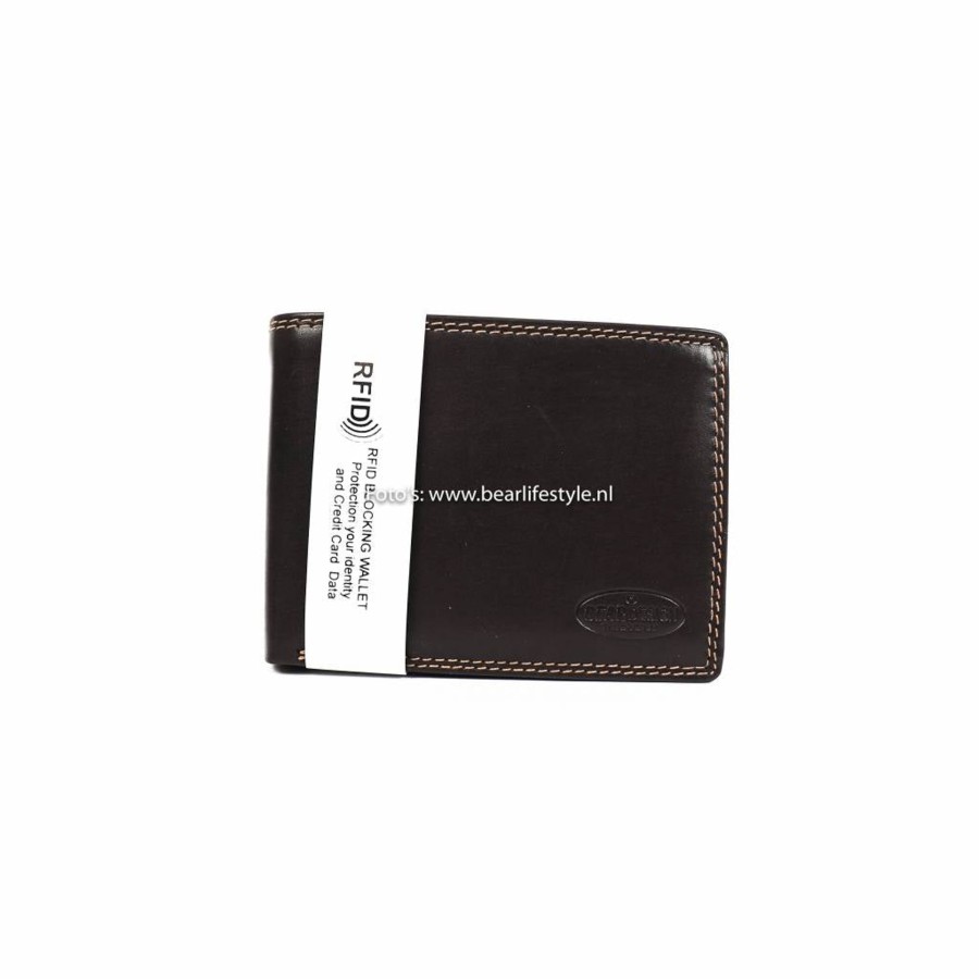 Bear Design Billfolds | Billfold 'Jan' Donkerbruin Donkerbruin (M)
