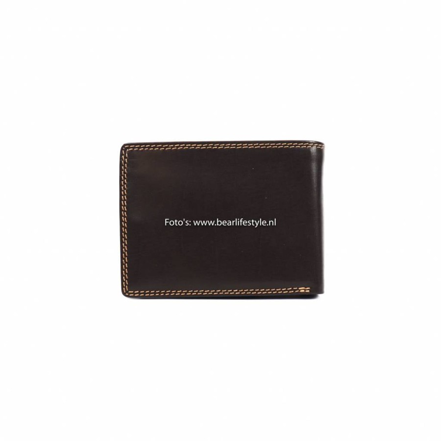 Bear Design Billfolds | Billfold 'Jan' Donkerbruin Donkerbruin (M)