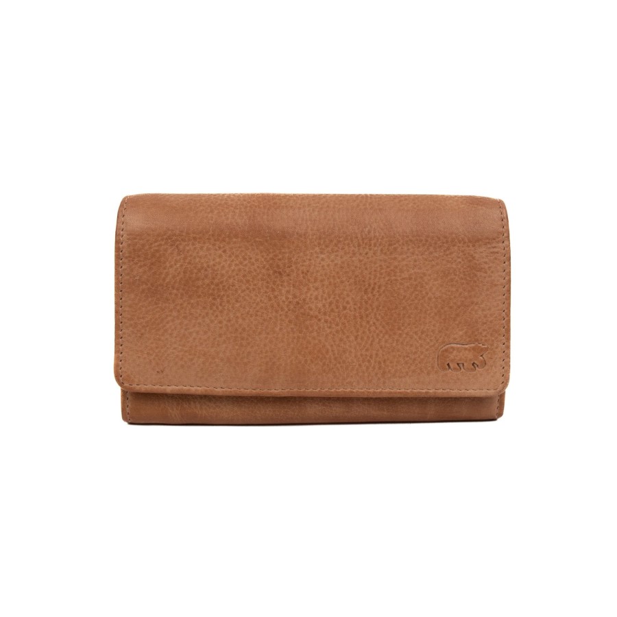 Bear Design Middelmaat Portemonnees | Overslag Portemonnee 'Sigrid' Cp 6096 Taupe