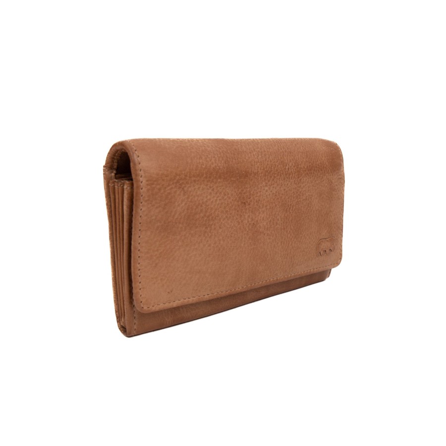Bear Design Middelmaat Portemonnees | Overslag Portemonnee 'Sigrid' Cp 6096 Taupe