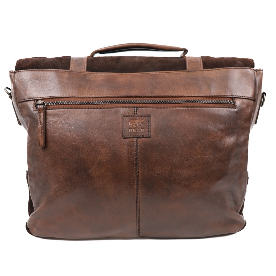 Bear Design Laptoptassen T/M 15,6 Inch | Aktetas 'Dijn' Donkerbruin