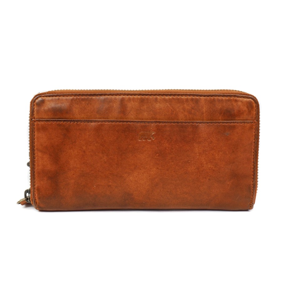 Bear Design Grote Portemonnees | Ritsportemonnee 'Sofie' Cl 15882 Cognac