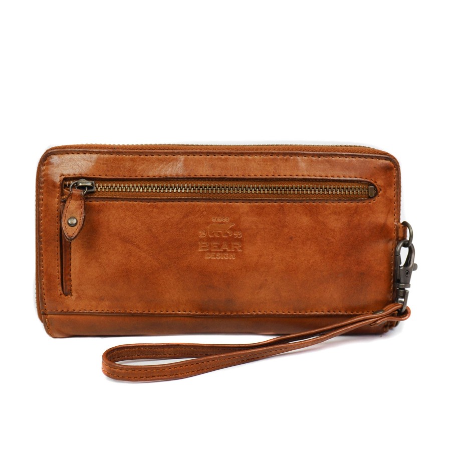 Bear Design Grote Portemonnees | Ritsportemonnee 'Sofie' Cl 15882 Cognac