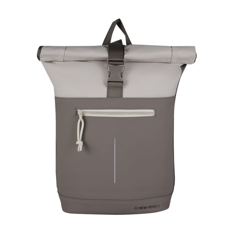 New Rebels Laptoptassen T/M 15,6 Inch | Waterafstotende Rugzak 'Mart' 16L Taupe/Beige