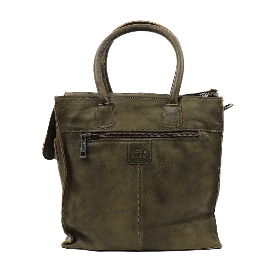 Bear Design Kleine Shoppers | Hand-/Schoudertas 'Bonnie' Groen