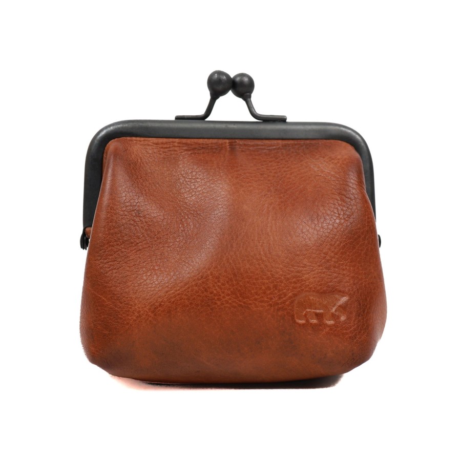 Bear Design Sleuteletuis & Klein Lederwaren | Beugelportemonnee 'Lorraine' Cognac