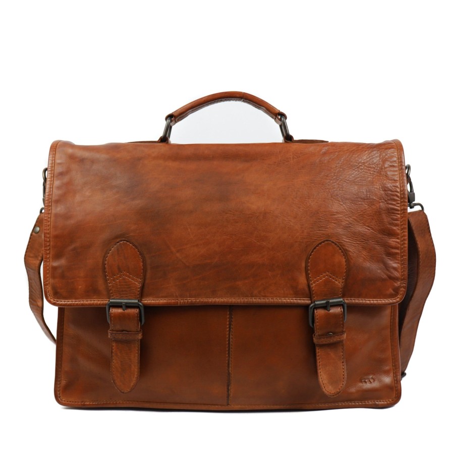 Bear Design Laptoptassen T/M 15,6 Inch | Aktetas 'Guus' Cognac